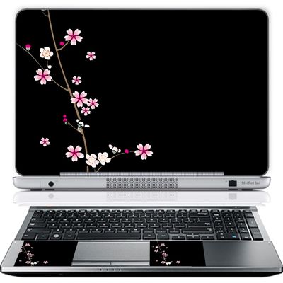 11.6 12 Inch Laptop Skin Sticker Cover Premium Sticker Cover Art Decal Decorative (Included 2 Wrist Pad Skins) - Plum Blossoms