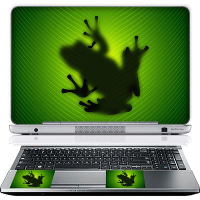 13 13.3 Inch Laptop Skin Sticker Cover Premium Sticker Cover Art Decal Decorative (Included 2 Wrist Pad Skins) - Green Frog Design 2