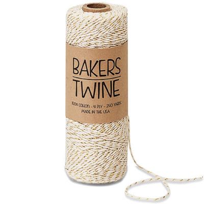 Metallic Gold and White Baker's Twine - 240 Yards Per Spool - 2 Spools