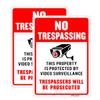 Joffreg Video Surveillance No Trespassing Sign, CCTV Security Camera,14 x 10 Inches,Reflective Aluminum,UV Printed,Weather Resistant,Waterproof,Durable Ink,Easy to Mount,Indoor Or Outdoor Use,2 Pack view 1