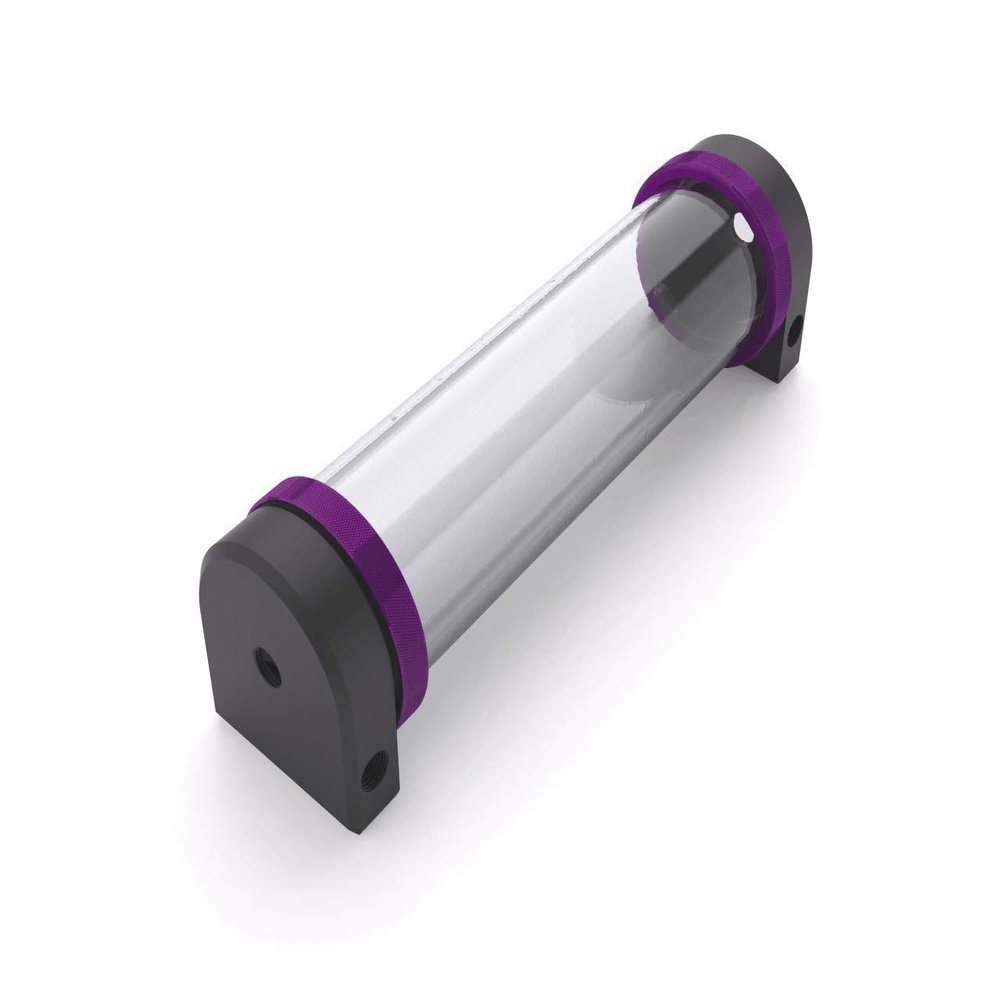 PrimoChill CTR Hard Mount Phase II Reservoir - Black POM - 240mm - Candy Purple