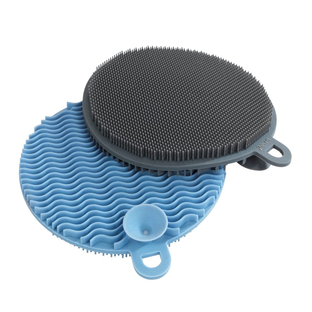WENKO Silicone sponges, Grey, 1.2 x 12 x 12 cm