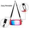 Geekria Silicone Carrying Case Compatible with JBL Pulse 4 Speaker, RGB Light Visible Protective Cover with Shoulder Strap & Carabiner, Shockproof Anti-Slip Outdoor Travel Sleeve (Red) view 3