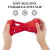 Geekria Silicone Carrying Case Compatible with JBL Pulse 4 Speaker, RGB Light Visible Protective Cover with Shoulder Strap & Carabiner, Shockproof Anti-Slip Outdoor Travel Sleeve (Red) view 4