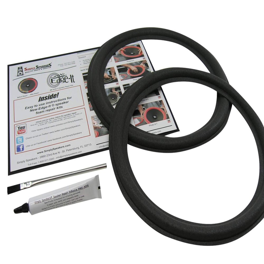 12" Foam Speaker Repair Kit, OD: 11.125", Roll OD: 10.625", Cone: 9.25", ID: 8.625", FSK-12AK (Pair)