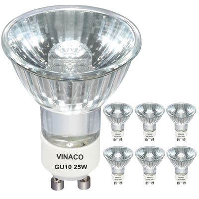 Vinaco GU10+C 120V 25W Halogen Bulbs, 6Pack MR16 Dimmable for Candle Warmer