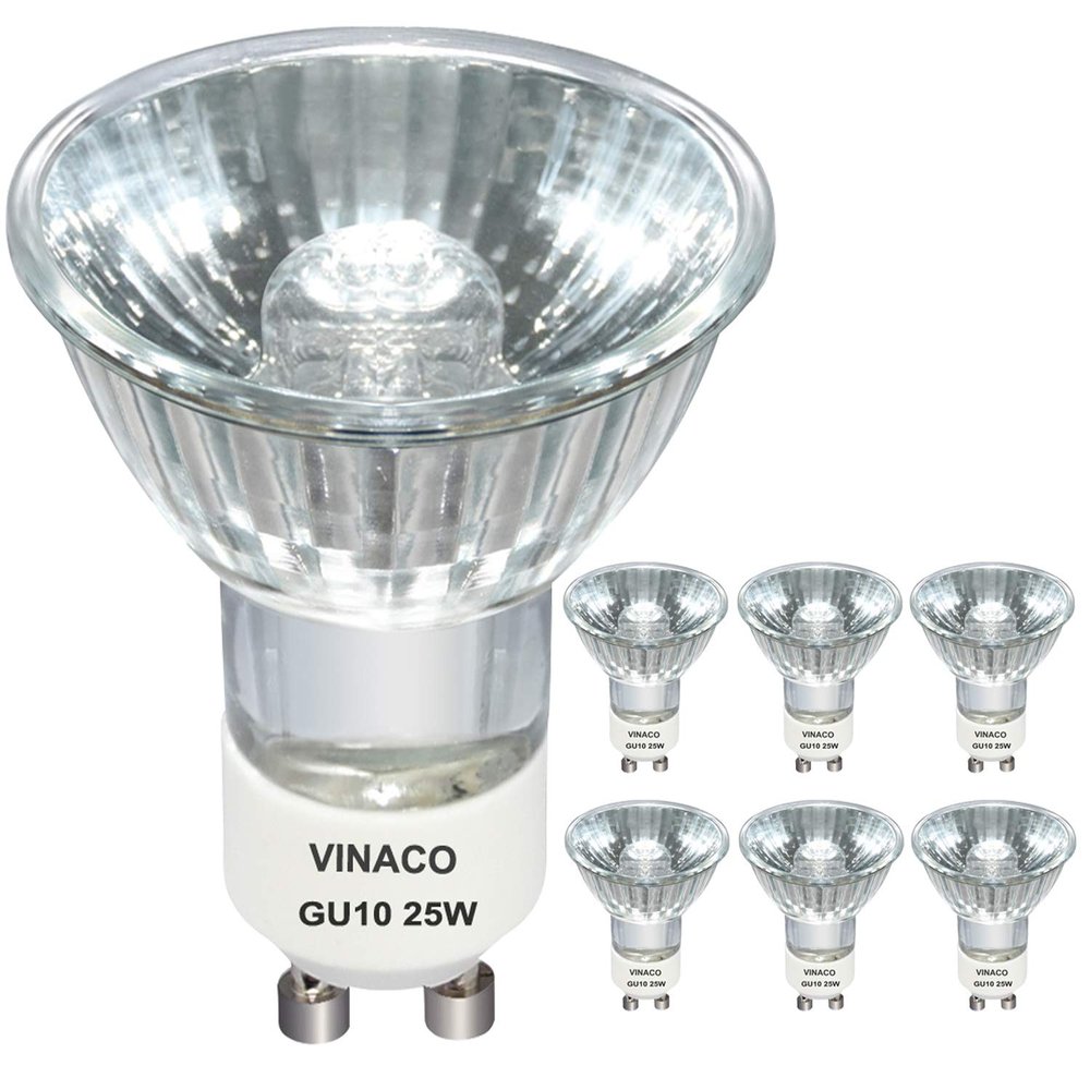 Vinaco GU10+C 120V 25W Halogen Bulbs, 6Pack MR16 Dimmable for Candle Warmer