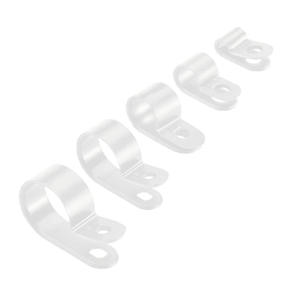 100 x Natural/White Nylon 3/16'' P Clips for Conduit, Cable, Tubing & Sleeving