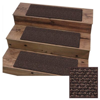 KOECKRITZ 9"x27" Dog Assist Carpet Stair Tread Set of 13 | Economical Solutions Simplistic Woven Loop/Berber People & Pet Friendly (Catalina Woods)
