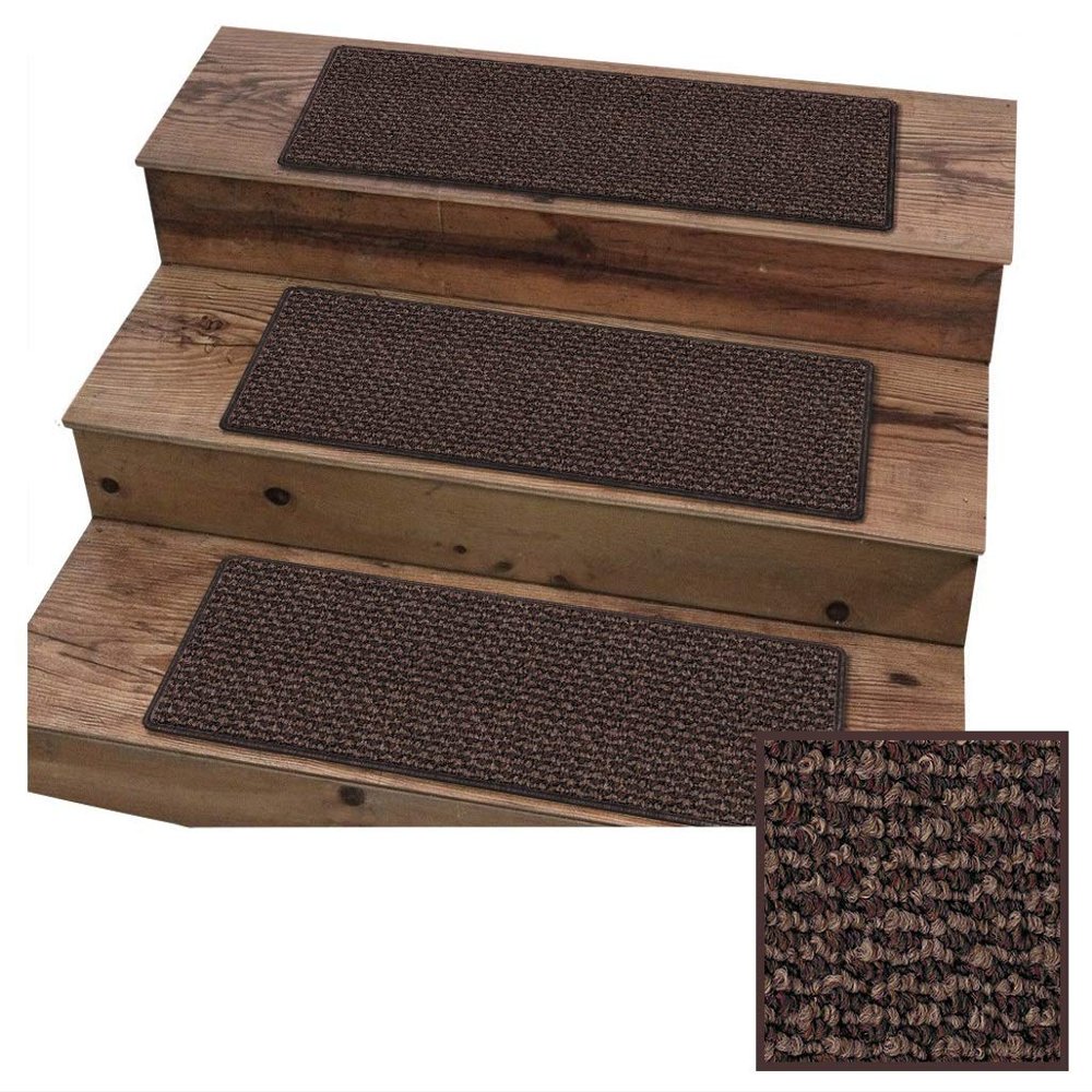 KOECKRITZ 9"x27" Dog Assist Carpet Stair Tread Set of 13 | Economical Solutions Simplistic Woven Loop/Berber People & Pet Friendly (Catalina Woods)