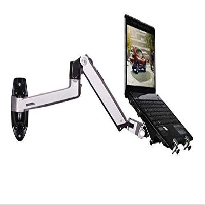 NBGYS XSJ8012WT Aluminum Alloy Mechanical Spring Arm Wall Mount Laptop Holder Full Motion Laptop Mount Arm Monitor Stand (Black)