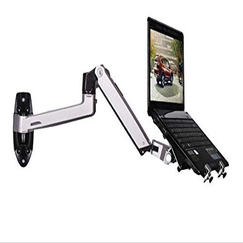 NBGYS XSJ8012WT Aluminum Alloy Mechanical Spring Arm Wall Mount Laptop Holder Full Motion Laptop Mount Arm Monitor Stand (Black)