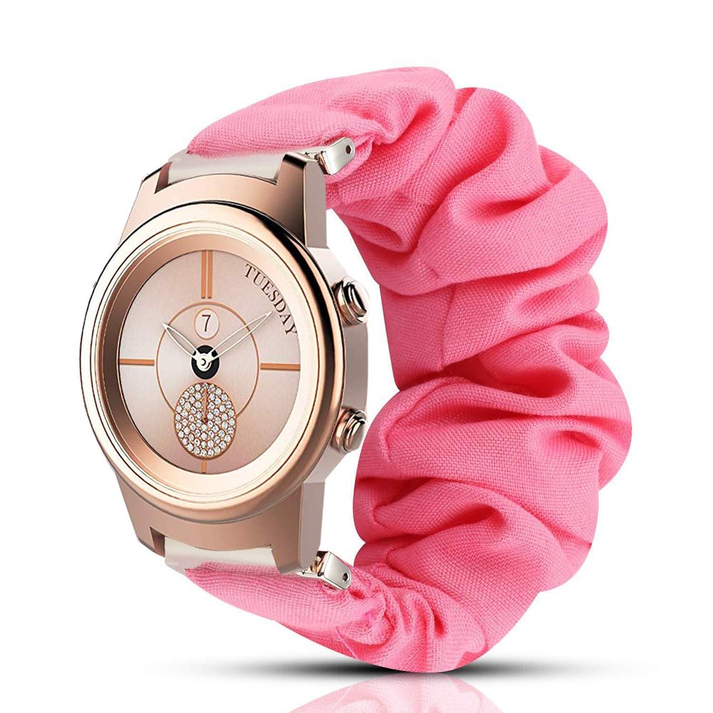 200Pcs Compatible for 3Plus Callie Band, Blueshaw Fabric Elastic Scrunchie Elastic Watch Band Women Cute Replacement Straps for 3Plus Callie Hybrid SmartWatch (Pink)