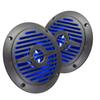 5 Water Resistant Speakers with Blue LED Lights for Marine, RVs, & Hot Tubs  Pair view 1