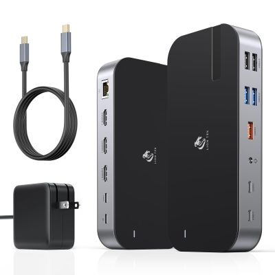 Laptop Docking Station,16 in 1 Docking Station USB C Docking Triple Monitor,USB C Dock Station with 3 HDMI,PD 100W, USB 3.1/3.0/2.0,RJ 45 Ethernet,SD/TF,Audio for Dell/LenovoInclude Power Adapter