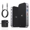 Laptop Docking Station,16 in 1 Docking Station USB C Docking Triple Monitor,USB C Dock Station with 3 HDMI,PD 100W, USB 3.1/3.0/2.0,RJ 45 Ethernet,SD/TF,Audio for Dell/LenovoInclude Power Adapter view 1
