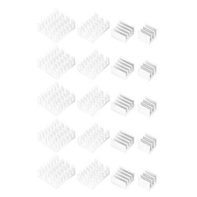20PCS Aluminum Heat Sink for 2 3 4 3B+ 4B CPU Cooler with Adhesive Back