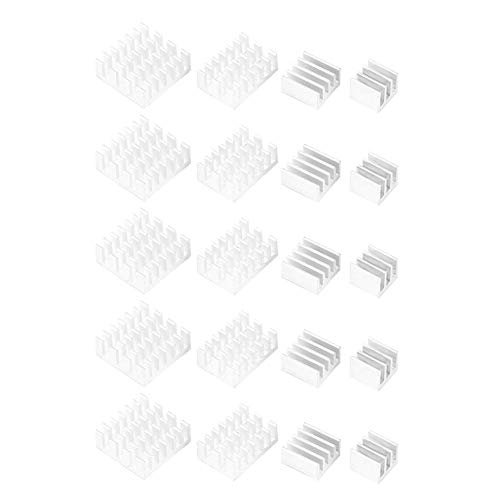 20PCS Aluminum Heat Sink for 2 3 4 3B+ 4B CPU Cooler with Adhesive Back
