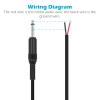 6.35mm 1/4" to Speaker Wire Adapter, 2-Pack 1ft 6.3mm TS Mono Male Plug to Bare Wire Pigtail Connector Repair 6.35mm Jack Audio Cable for Microphone Speaker Electric Guitar Bass Keyboard Amplifier view 3