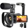 Video Camera Camcorder 2.7K Ultra HD 36MP YouTube Camera for Vlogging, IR Night Vision 16X Digital Zoom Camera Recorder with Microphone Lens Hood Handheld Stabilizer Remote Control, 2 Batteries view 1