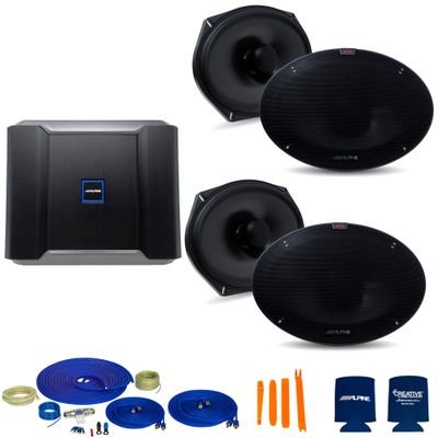 CreativeAudio Alpine Type-R Bundle 2-Pairs R-S69.2 6x9 Coax Speakers with R-A60F 600W 4-Ch Amp and Wiring