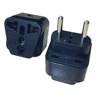 2 Pins Universal UK/US/EU/AU to EU Power Adapter Brasil Israel Europe Travel Power Plug Mayitr