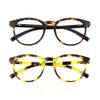 Blue Light Blocking Glasses, 2 Pairs Computer Glasses for Anti EyestrainStylish Oval Frame, Anti Glare (Dark Tortoise + Tortoise, No Magnification) view 1