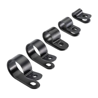 100 x Black Nylon 3/4'' P Clips for Conduit, Cable, Tubing & Sleeving