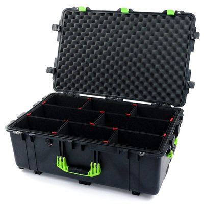 Black & Lime Green Pelican 1650 case with TrekPak dividers