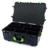 Black & Lime Green Pelican 1650 case with TrekPak dividers view 1