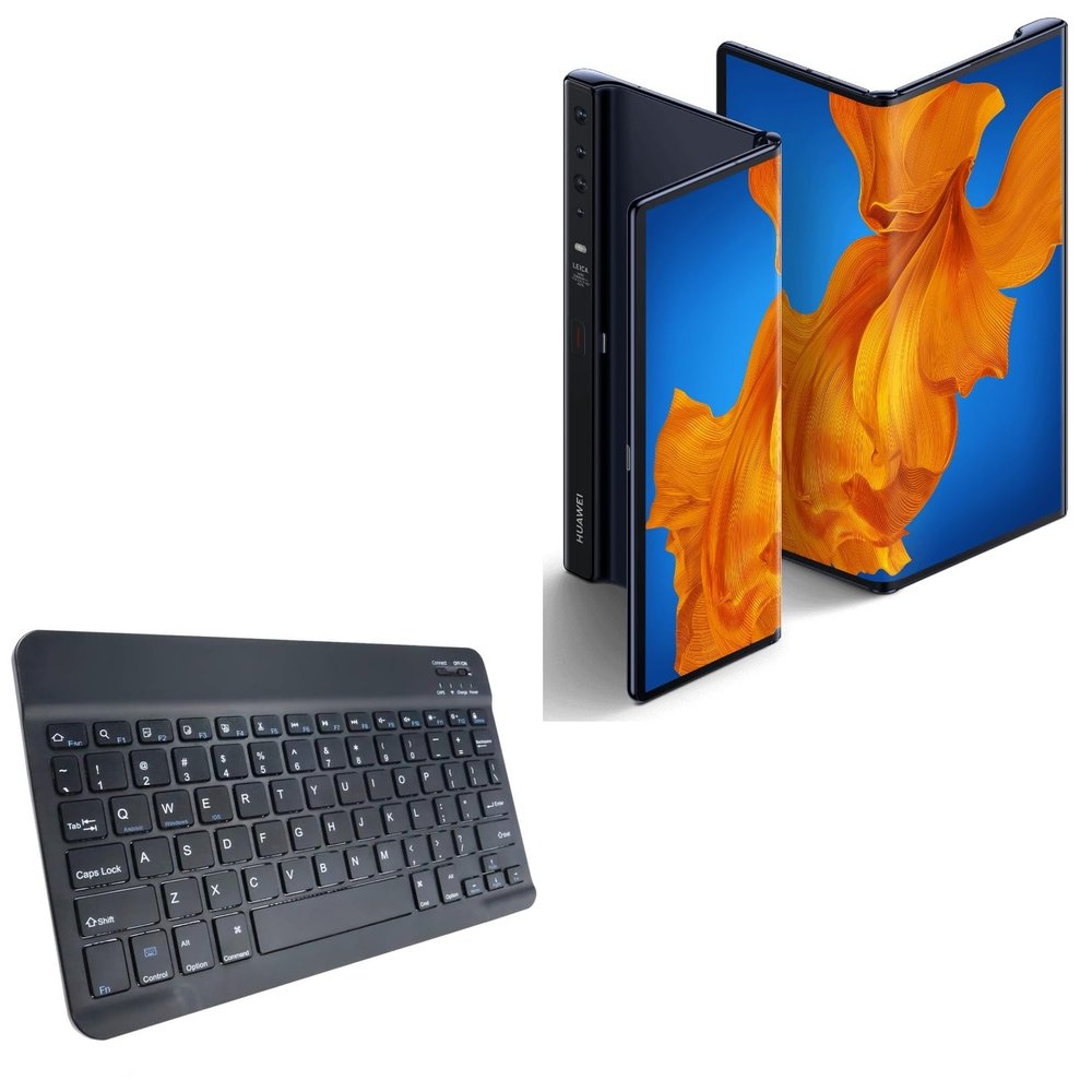 BoxWave Keyboard Compatible with Huawei Mate Xs - SlimKeys Bluetooth Keyboard, Portable Thin with Chiclet-Style Keys - Jet Black