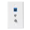 BUPLDET Coax Ethernet Phone Wall Plate - 1 Port Cat6 RJ45 + 1 Phone Jack Cat3 RJ11/RJ12 + 1 Port Coax Cable TV- F-Type view 1