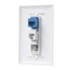 BUPLDET Coax Ethernet Phone Wall Plate - 1 Port Cat6 RJ45 + 1 Phone Jack Cat3 RJ11/RJ12 + 1 Port Coax Cable TV- F-Type view 2