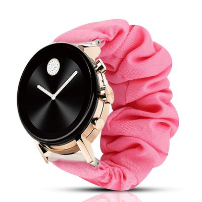 200Pcs Compatible for Movado 2.0 Smartwatch Band, Blueshaw Fabric Elastic Scrunchie Elastic Watch Band Women Cute Replacement Straps for Movado Connect 2.0 Smartwatch 40mm / 42mm (Pink, 40mm case)