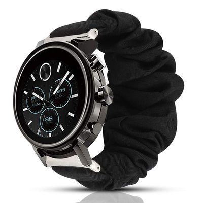 200Pcs Compatible for Movado 2.0 Smartwatch Band, Blueshaw Fabric Elastic Scrunchie Elastic Watch Band Women Cute Replacement Straps for Movado Connect 2.0 Smartwatch 40mm / 42mm (Black, 40mm case)