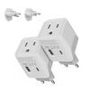 Ceptics Switzerland Travel Plug Set - with 2 USB + USA Socket Input - Type J and Type C- Ultra Compact - Safe Grounded Perfect for Cell Phones, Laptops, Camera Chargers view 1