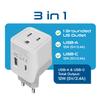 Ceptics Switzerland Travel Plug Set - with 2 USB + USA Socket Input - Type J and Type C- Ultra Compact - Safe Grounded Perfect for Cell Phones, Laptops, Camera Chargers view 3