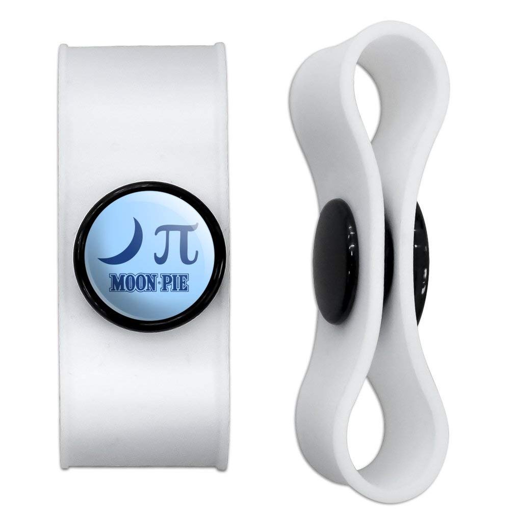 GRAPHICS & MORE Nerdy Moon Pi MoonPie Headphone Earbud Cord Wrap - Charging Cable Manager - Wire Organizer Set of 2 - Black