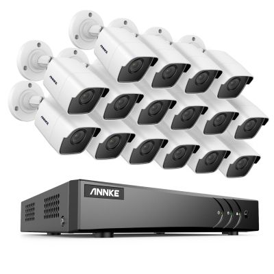 ANNKE 5MP 16CH Video DVR Surveillance System 16pcs Wired Outdoor 5MP CCTV Bullet Cameras, 3K Lite 16-Channel DVR for Home and Business 24/7 Recording, AI Motion Detection, IP67, NO Hard Drive Included