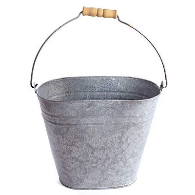 Factory Direct Craft Metal Bucket with Wood Handle | 1 piece for Holiday, Seasonal Crafting, Decorating and Displaying