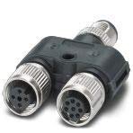 Phoenix Contact 1054338 Y Distributor SAC-8PY-M/2XF BK 1-PSR, 5 pos M12 Male, 5 pos M12 Socket, 8 pos M12 Socket