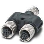 Phoenix Contact 1054341 Y Distributor SAC-8PY-M/2XF BK 3-PSR, for PSR Safety Switch, 8 pos M12 Plug, 8 pos M12 Socket, 5 pos M12 Socket