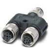 Phoenix Contact 1054341 Y Distributor SAC-8PY-M/2XF BK 3-PSR, for PSR Safety Switch, 8 pos M12 Plug, 8 pos M12 Socket, 5 pos M12 Socket view 1