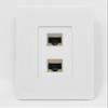 RiteAV CAT 6A 2 Port Shielded Cat6a Wall Plate 1 Gang Decorative Screwless White view 1