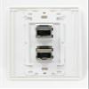 RiteAV CAT 6A 2 Port Shielded Cat6a Wall Plate 1 Gang Decorative Screwless White view 2