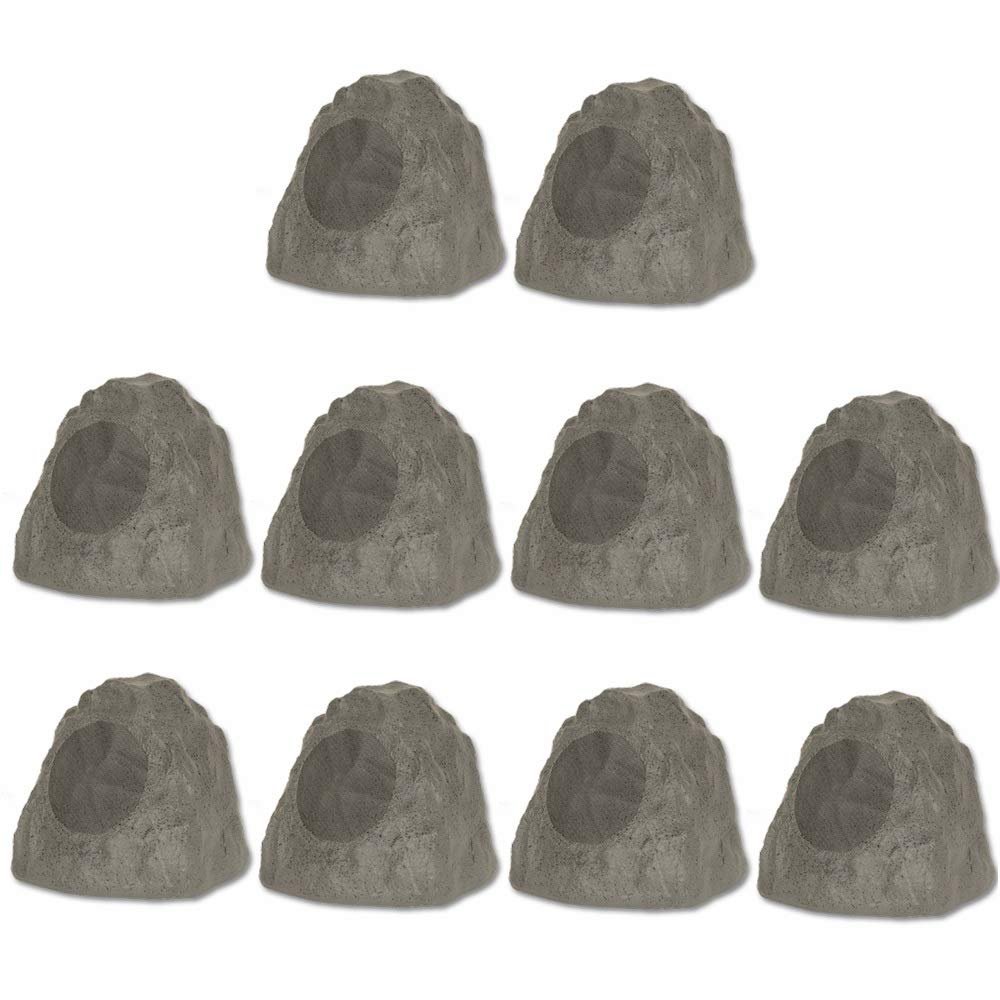 10R8SG Outdoor Slate 8" Rock 10 Speaker Set for Deck Pool Spa Yard Garden