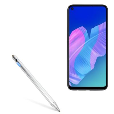 BoxWave Stylus Pen Compatible with Huawei P40 Lite E - AccuPoint Active Stylus, Electronic Stylus with Ultra Fine Tip - Metallic Silver