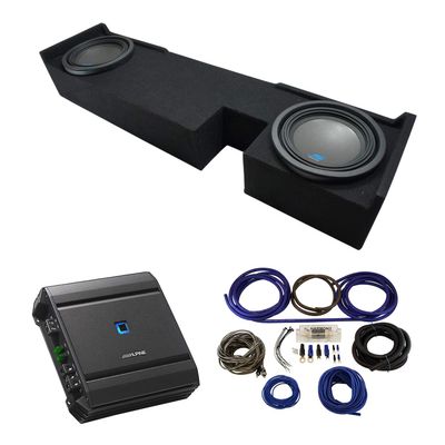 American Sound Connection Alpine S-W10D2 Compatible with Ford F-150 Ext Super Cab Truck 2000-2003 Bundled with S-A60M 1200W Amp & FORD03EX2X10 Custom Dual Sub Box