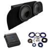 American Sound Connection Compatible with 2003-2015 Infiniti G35 Coupe Alpine SWT-10S4 Subwoofer Dual 10" Sub Box Enclosure with S-A60M Amplifier & 4GA Amp Kit view 1