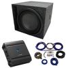 American Sound Connection ASC 1X12VMBASS Universal Car Audio Single 12 SPL Bass Labyrinth Vent Sub Box Enclosure, S-A60M Type S Series Class D Sub 1200W Amp and R-W12D4 Type R Series Dual 4 Ohm 2250W view 1